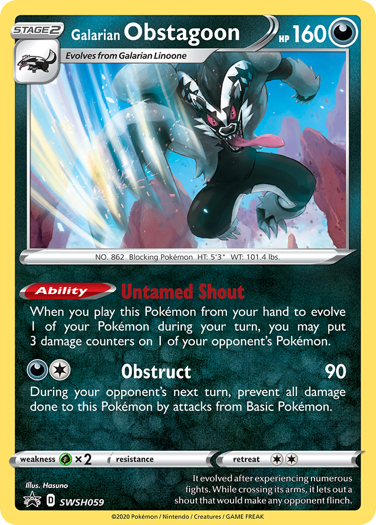 Galarian Obstagoon (SWSH059) [Sword & Shield: Black Star Promos] | North Game Den