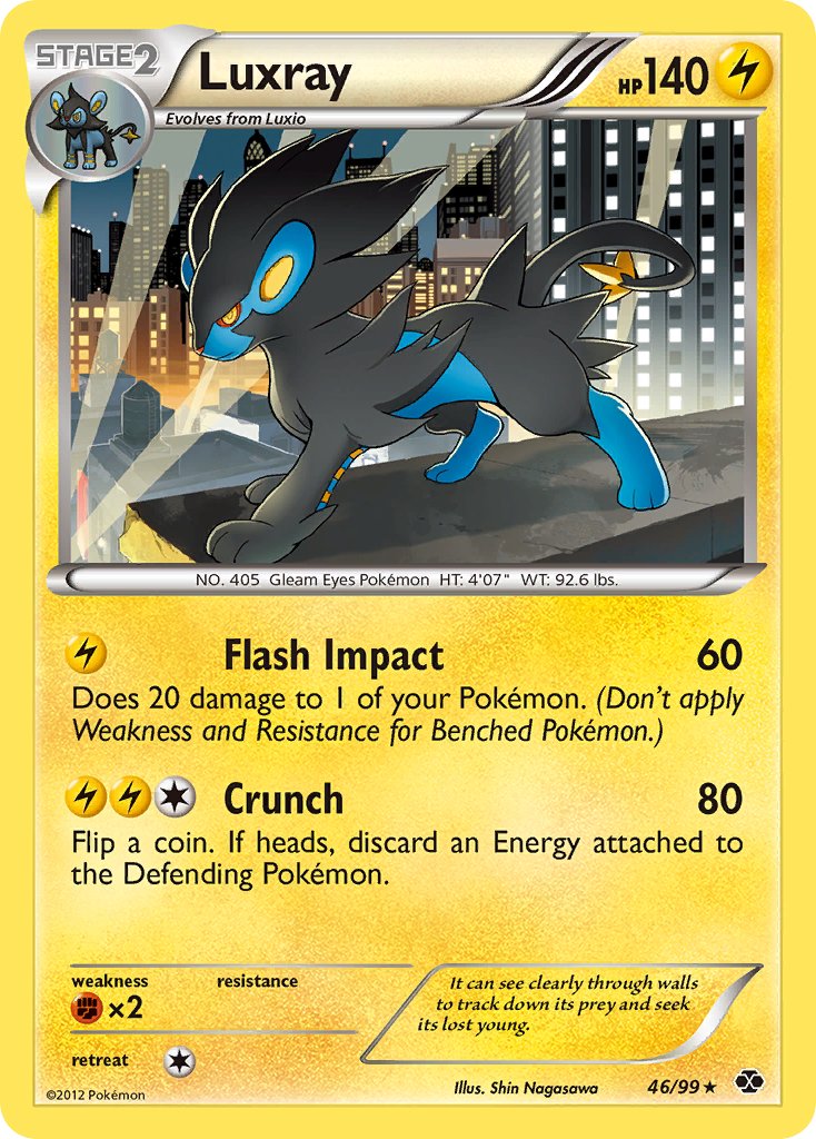 Luxray (46/99) (Cracked Ice Holo) (Blister Exclusive) [Black & White: Next Destinies] | North Game Den