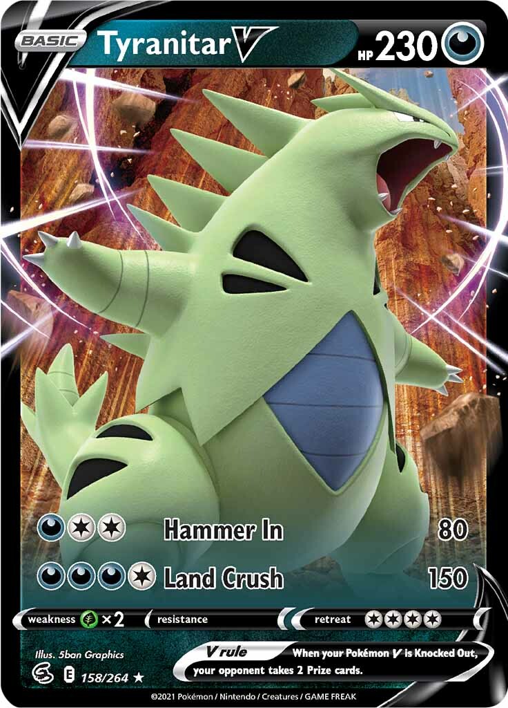 Tyranitar V (158/264) [Sword & Shield: Fusion Strike] | North Game Den