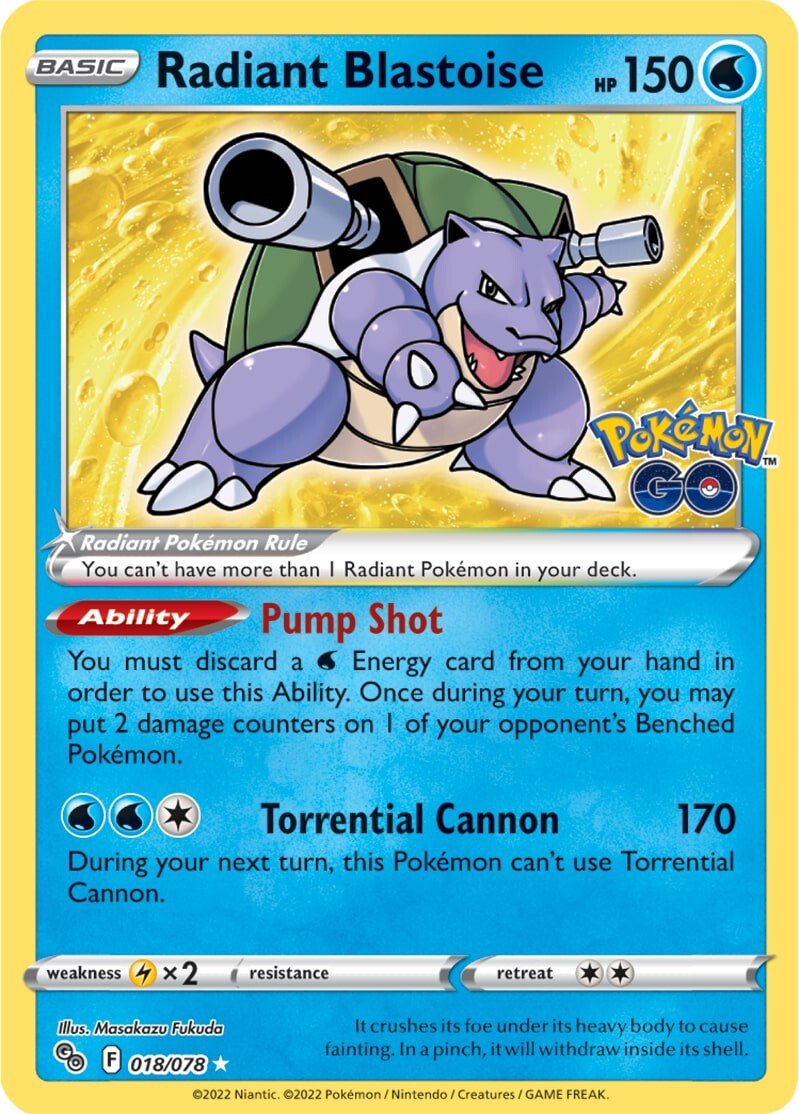 Radiant Blastoise (018/078) [Pokémon GO] | North Game Den
