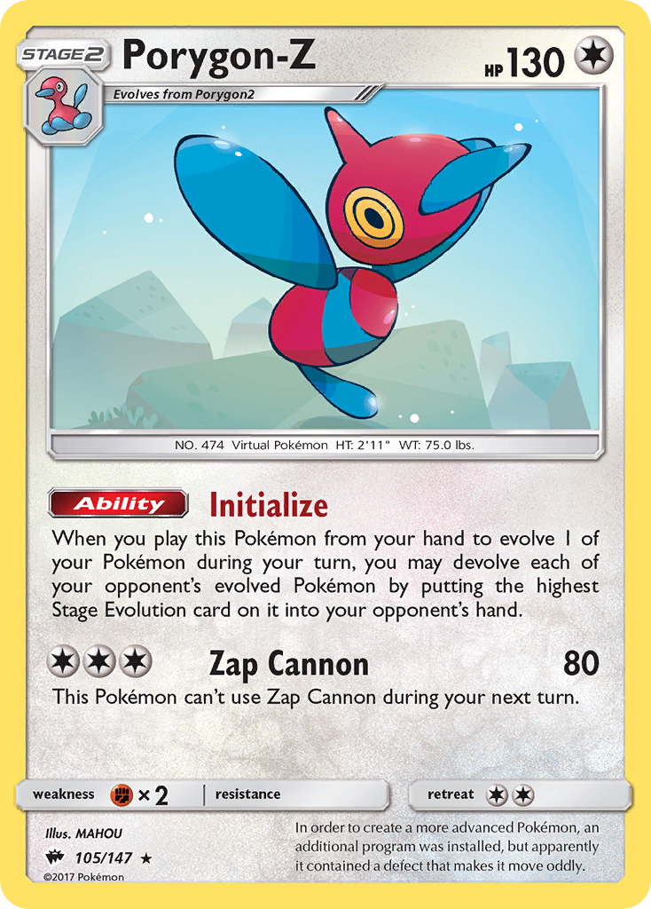 Porygon-Z (105/147) [Sun & Moon: Burning Shadows] | North Game Den