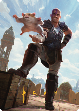 Minsc & Boo, Timeless Heroes Art Card (72) (Gold-Stamped Signature) [Commander Legends: Battle for Baldur's Gate Art Series] | North Game Den