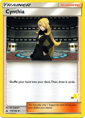 Cynthia (119/156) (Pikachu Stamp #59) [Battle Academy 2020] | North Game Den