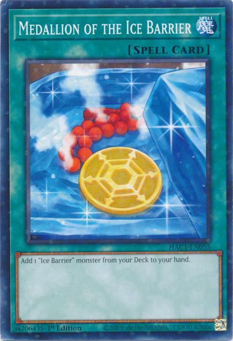 Medallion of the Ice Barrier (Duel Terminal) [HAC1-EN055] Parallel Rare | North Game Den