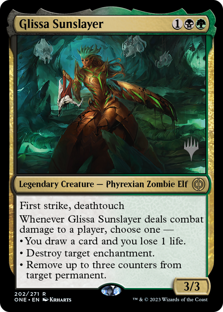 Glissa Sunslayer (Promo Pack) [Phyrexia: All Will Be One Promos] | North Game Den