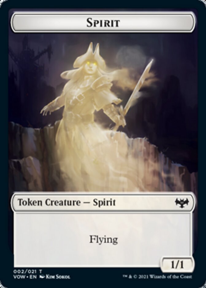 Spirit (002) // Copy Double-sided Token [Innistrad: Crimson Vow Tokens] | North Game Den