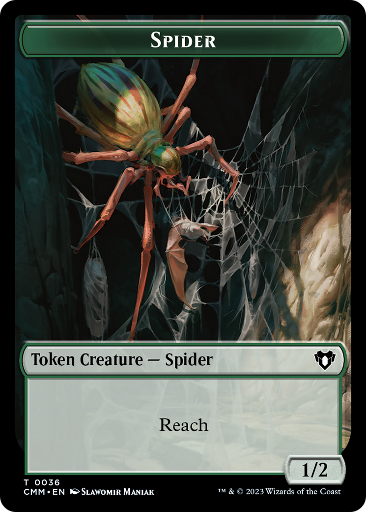 Wurm // Spider Double-Sided Token [Commander Masters Tokens] | North Game Den