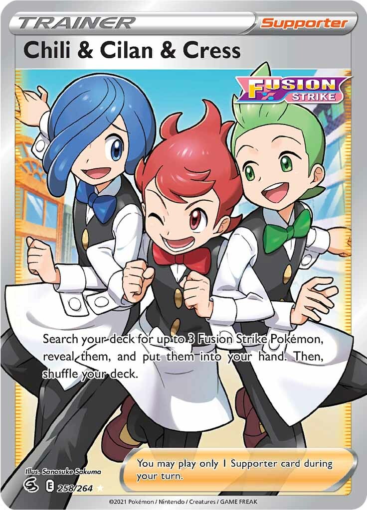 Chili & Cilan & Cress (258/264) [Sword & Shield: Fusion Strike] | North Game Den