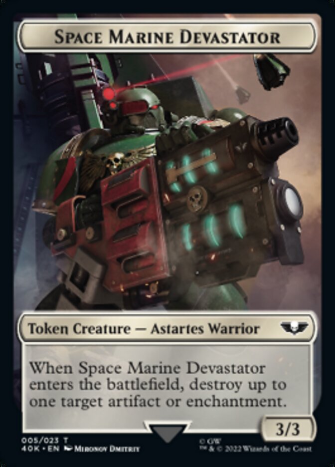 Soldier (002) // Space Marine Devastator Double-sided Token [Universes Beyond: Warhammer 40,000 Tokens] | North Game Den