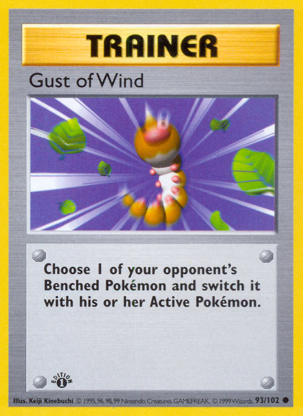 Gust of Wind (93/102) (Shadowless) [Base Set 1st Edition] | North Game Den