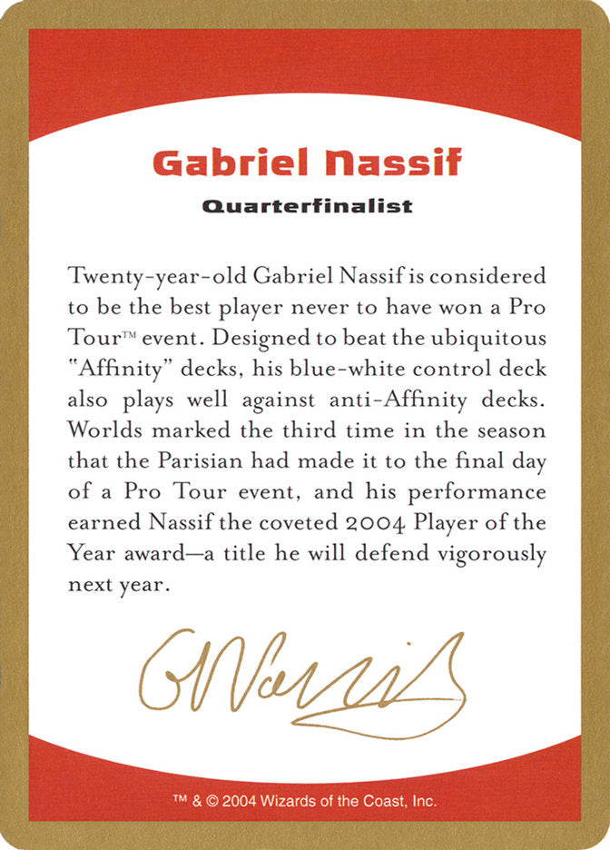 Gabriel Nassif Bio [World Championship Decks 2004] | North Game Den