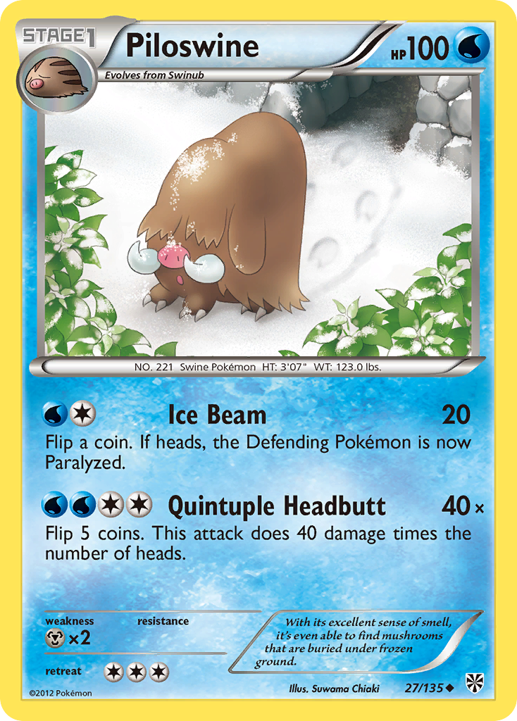 Piloswine (27/135) [Black & White: Plasma Storm] | North Game Den