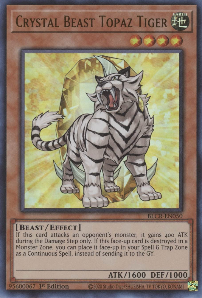 Crystal Beast Topaz Tiger [BLCR-EN050] Ultra Rare | North Game Den