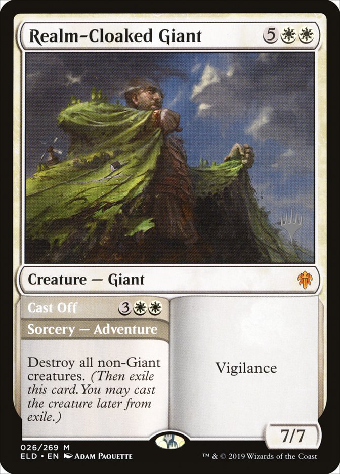 Realm-Cloaked Giant // Cast Off (Promo Pack) [Throne of Eldraine Promos] | North Game Den