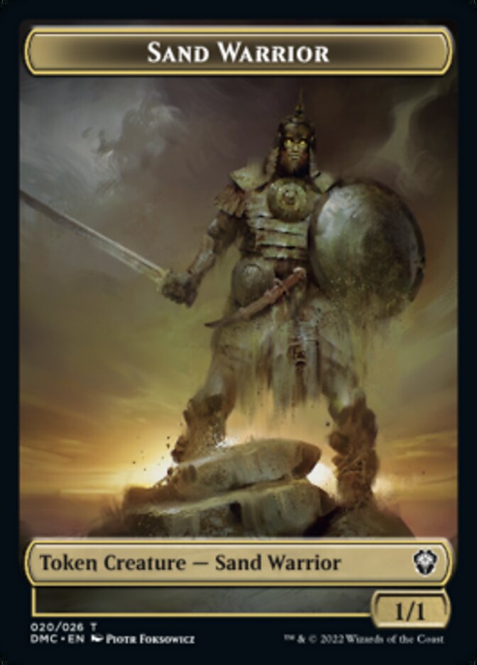 Phyrexian // Sand Warrior Double-sided Token [Dominaria United Tokens] | North Game Den