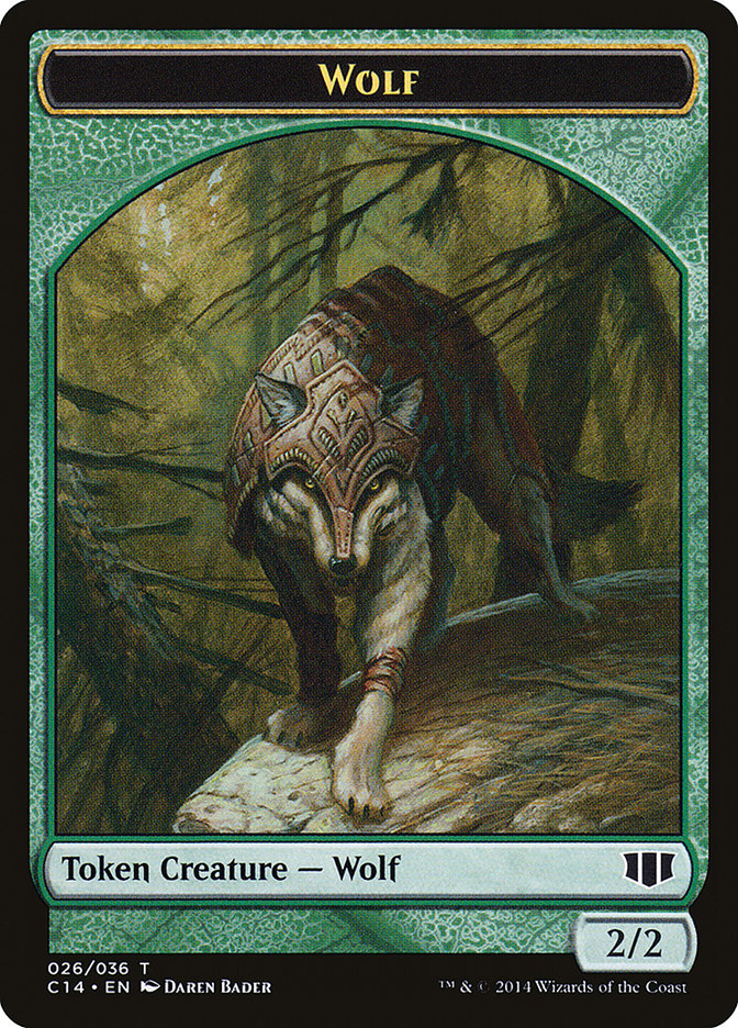Treefolk // Wolf Double-sided Token [Commander 2014 Tokens] | North Game Den