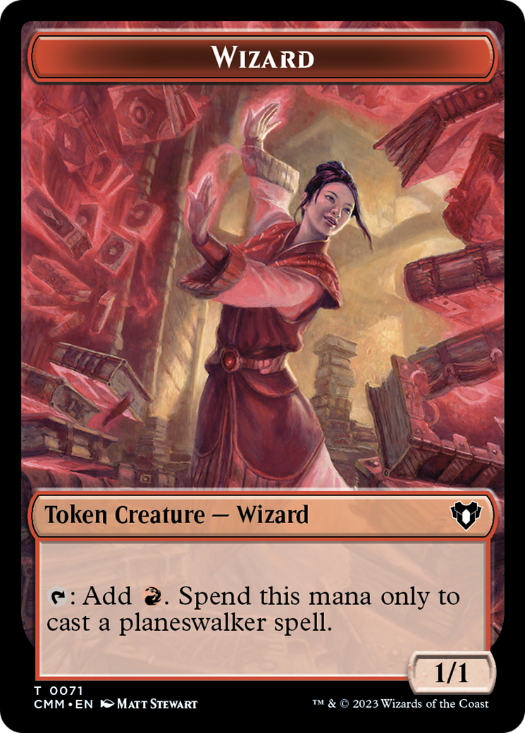 Chandra, Torch of Defiance Emblem // Wizard Double-Sided Token [Commander Masters Tokens] | North Game Den