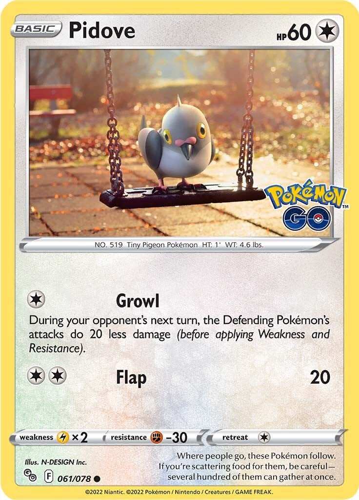 Pidove (061/078) [Pokémon GO] | North Game Den