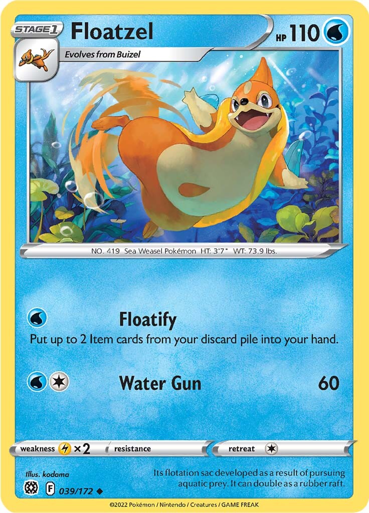 Floatzel (039/172) [Sword & Shield: Brilliant Stars] | North Game Den