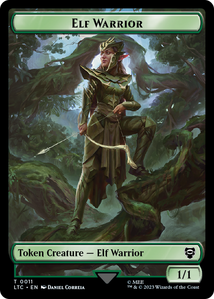 Elf Warrior // Bird Double Sided Token [The Lord of the Rings: Tales of Middle-Earth Commander Tokens] | North Game Den