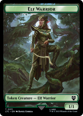 Elf Warrior // Treasure Double Sided Token [The Lord of the Rings: Tales of Middle-Earth Commander Tokens] | North Game Den