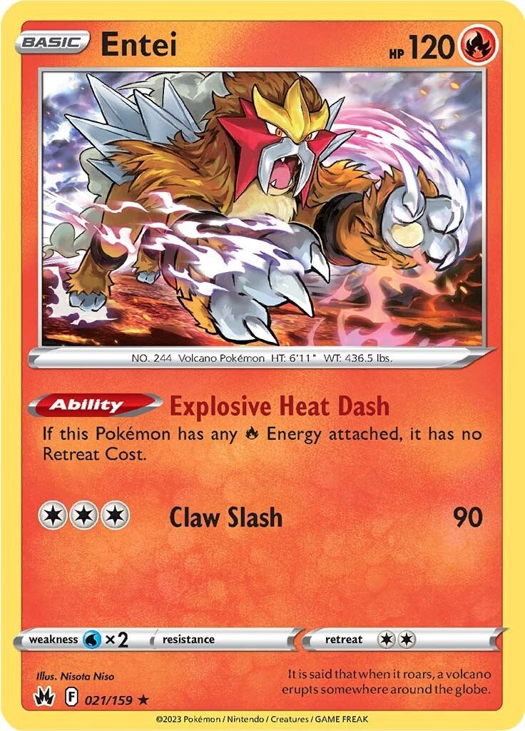 Entei (021/159) [Sword & Shield: Crown Zenith] | North Game Den