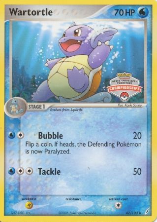 Wartortle (42/100) (States Championship Promo) [EX: Crystal Guardians] | North Game Den