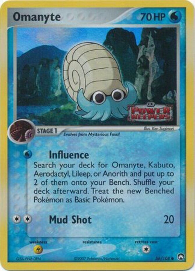 Omanyte (56/108) (Stamped) [EX: Power Keepers] | North Game Den