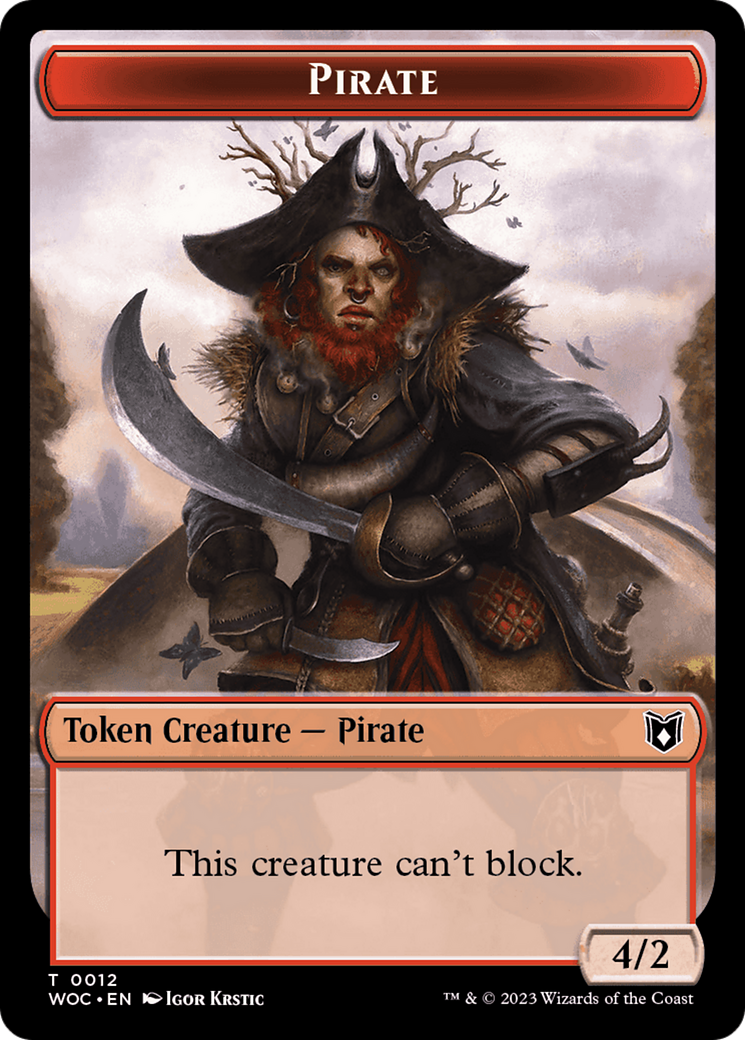 Pirate // Human Soldier Double-Sided Token [Wilds of Eldraine Commander Tokens] | North Game Den