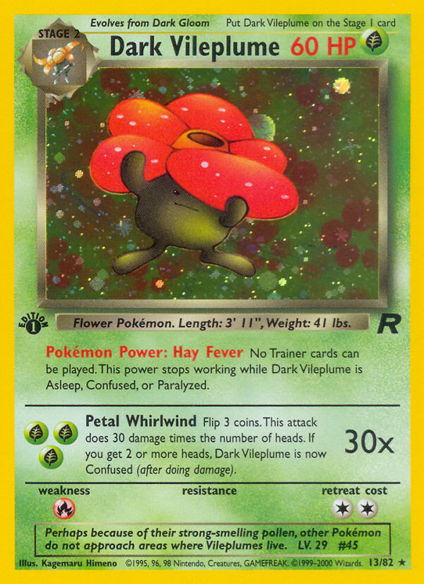 Dark Vileplume (13/82) [Team Rocket 1st Edition] | North Game Den