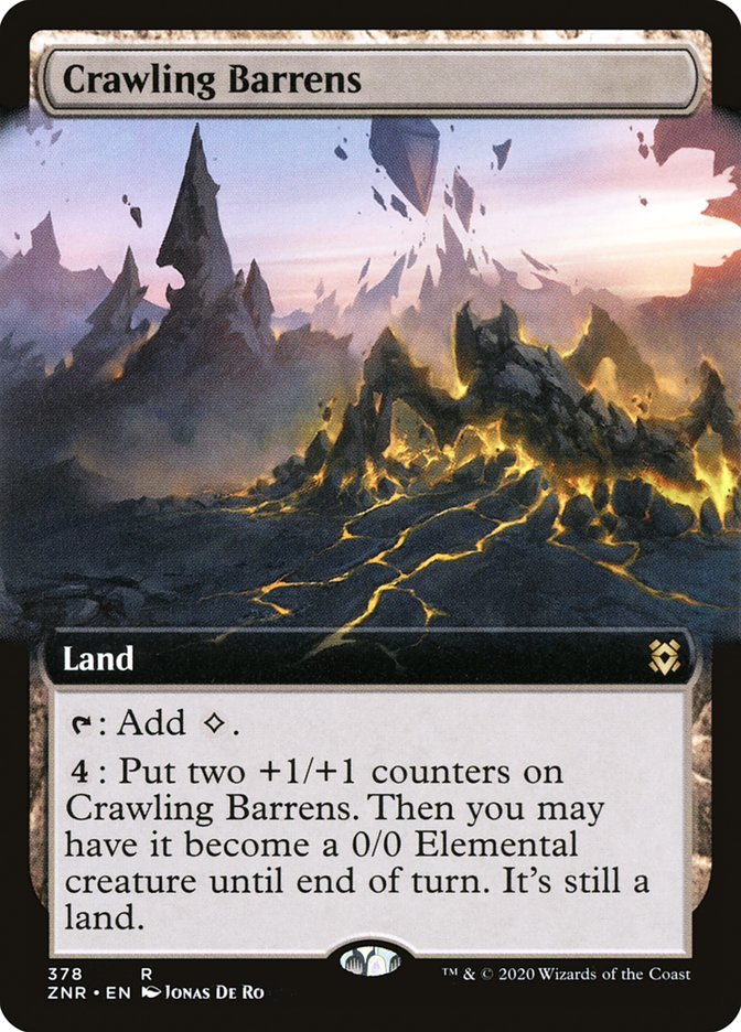 Crawling Barrens (Extended Art) [Zendikar Rising] | North Game Den