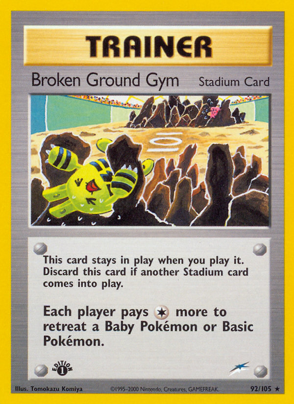 Broken Ground Gym (92/105) [Neo Destiny 1st Edition] | North Game Den
