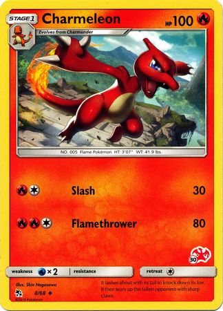 Charmeleon (8/68) (Charizard Stamp #30) [Battle Academy 2020] | North Game Den