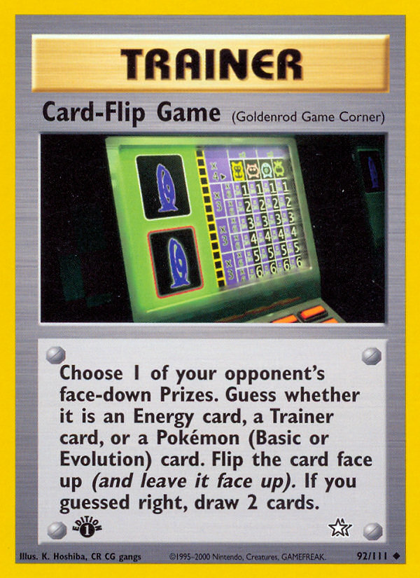 Card-Flip Game (92/111) [Neo Genesis 1st Edition] | North Game Den