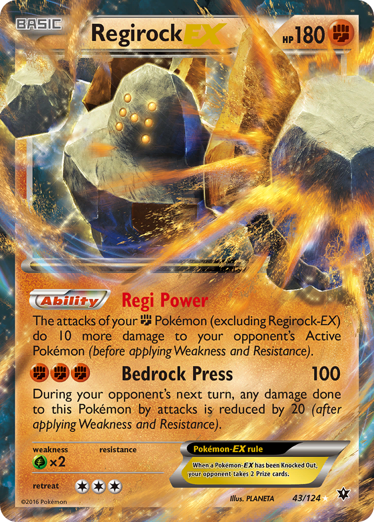 Regirock EX (43/124) [XY: Fates Collide] | North Game Den