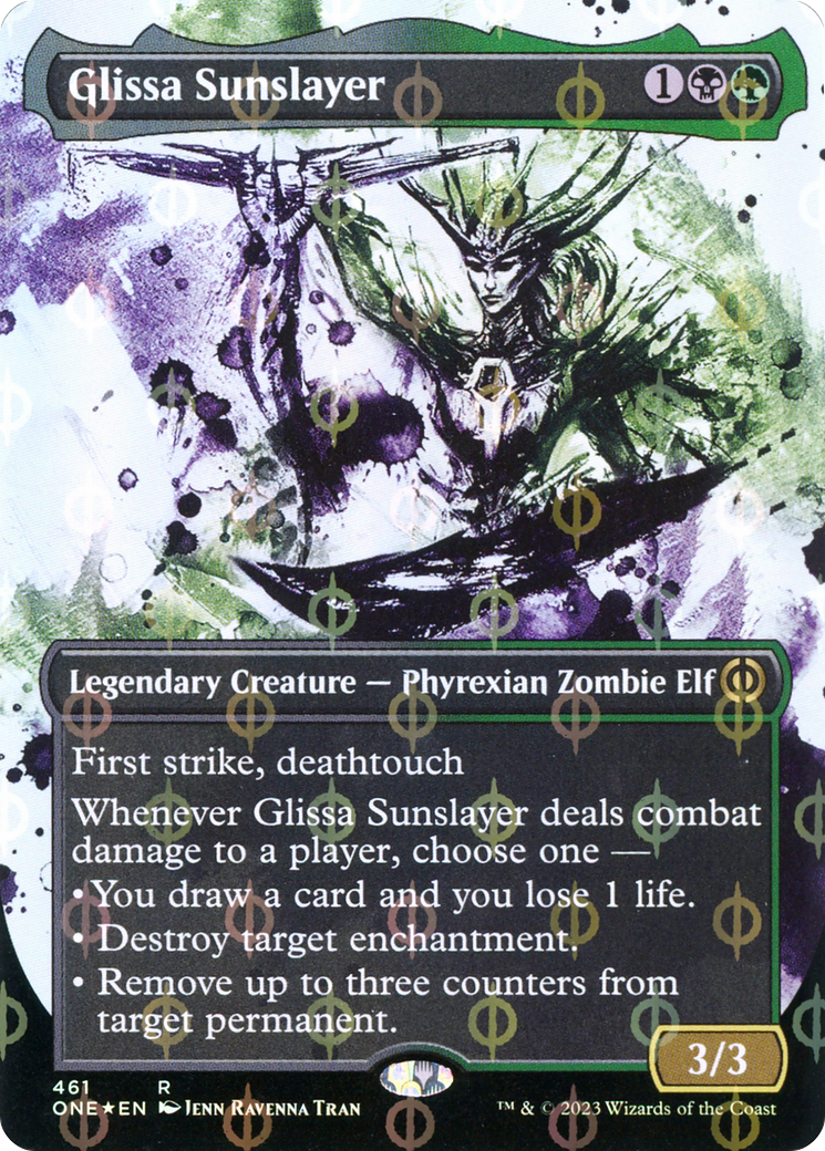 Glissa Sunslayer (Borderless Ichor Step-and-Compleat Foil) [Phyrexia: All Will Be One] | North Game Den