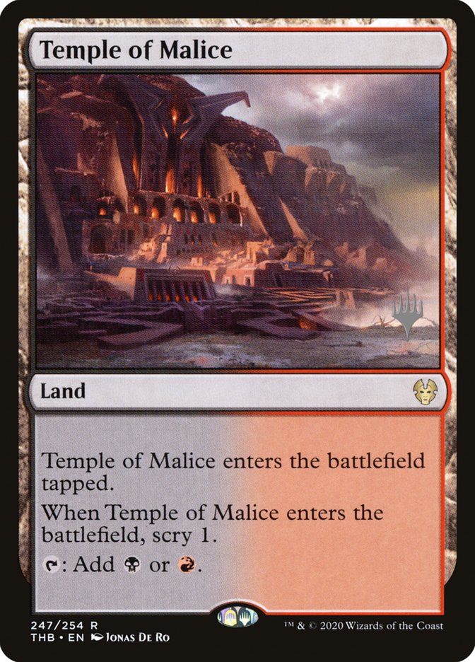 Temple of Malice (Promo Pack) [Theros Beyond Death Promos] | North Game Den