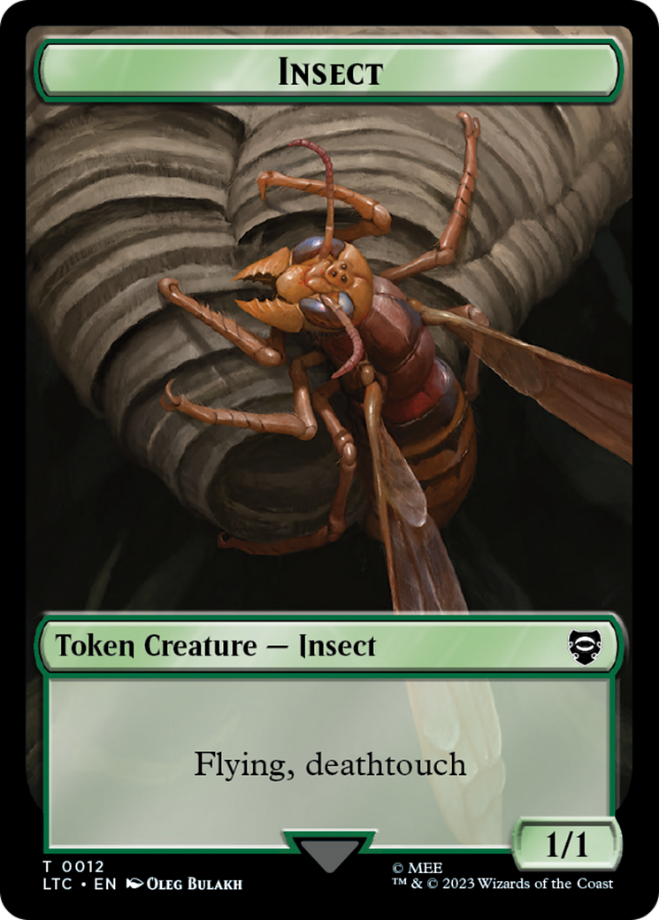 Elf Warrior // Insect Double Sided Token [The Lord of the Rings: Tales of Middle-Earth Commander Tokens] | North Game Den