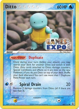 Ditto (64/113) (Games Expo Exclusive) [EX: Delta Species] | North Game Den