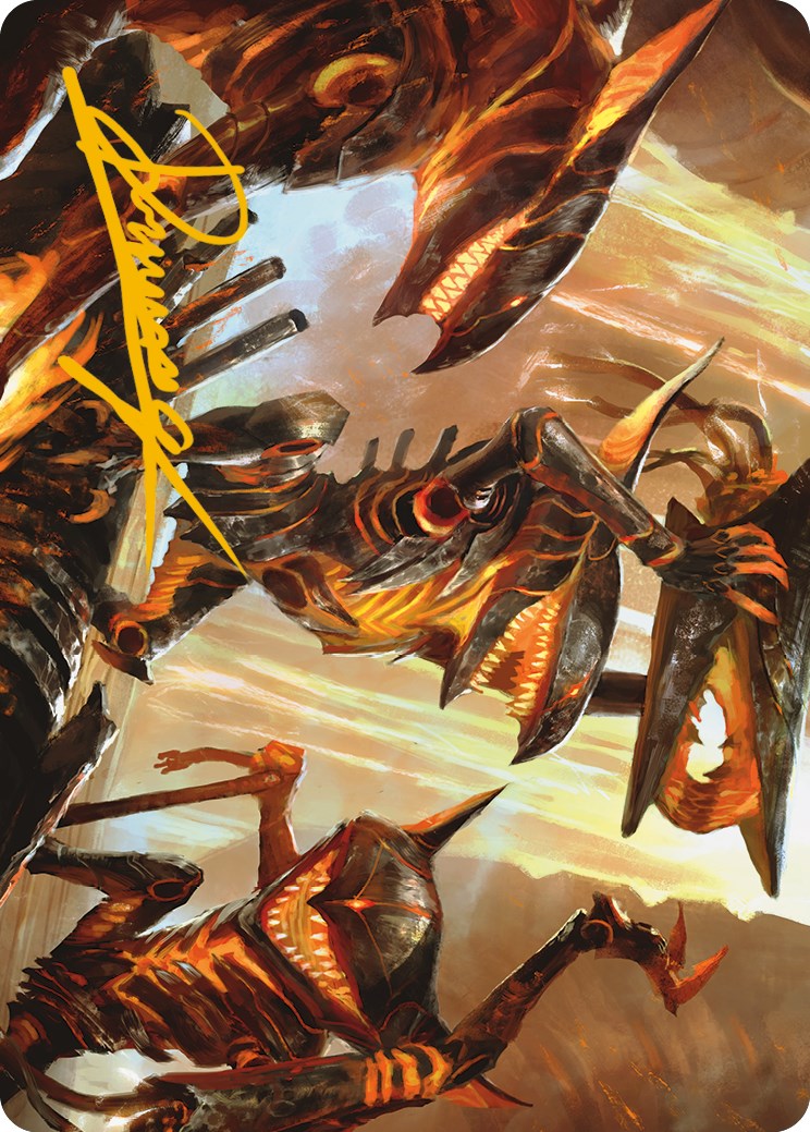 Gleeful Demolition Art Card (Gold-Stamped Signature) [Phyrexia: All Will Be One Art Series] | North Game Den