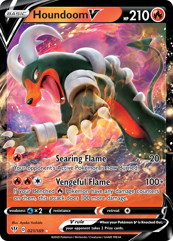 Houndoom V (021/189) [Sword & Shield: Darkness Ablaze] | North Game Den