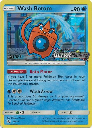 Wash Rotom (SM94) (Staff Prerelease Promo) [Sun & Moon: Black Star Promos] | North Game Den