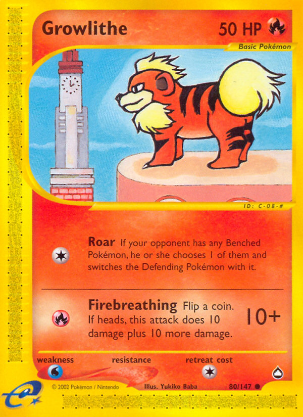 Growlithe (80/147) [Aquapolis] | North Game Den