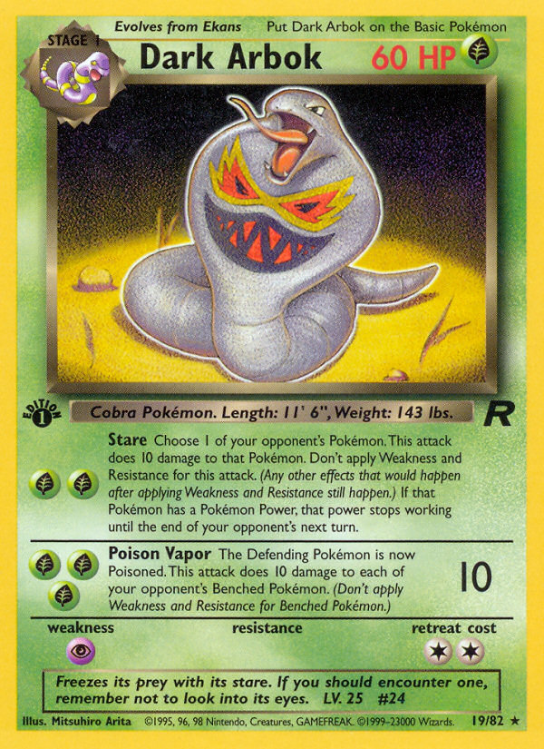 Dark Arbok (19/82) [Team Rocket 1st Edition] | North Game Den