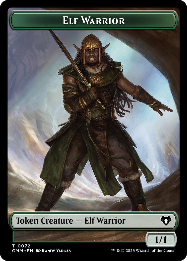 Elf Warrior // Cleric Double-Sided Token [Commander Masters Tokens] | North Game Den