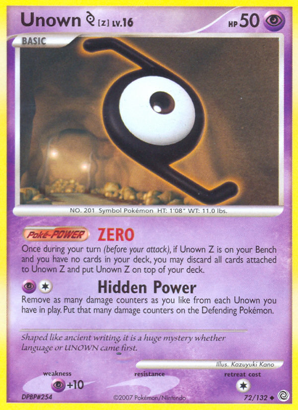 Unown Z (72/132) [Diamond & Pearl: Secret Wonders] | North Game Den