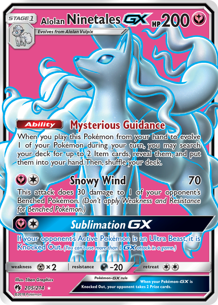 Alolan Ninetales GX (205/214) [Sun & Moon: Lost Thunder] | North Game Den