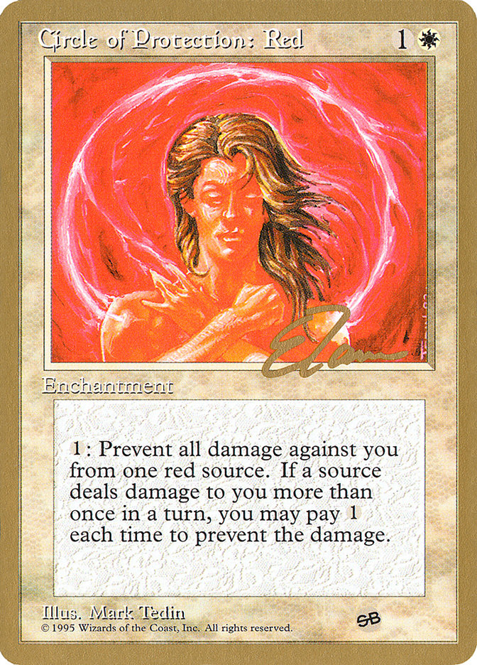 Circle of Protection: Red (Eric Tam) (SB) [Pro Tour Collector Set] | North Game Den