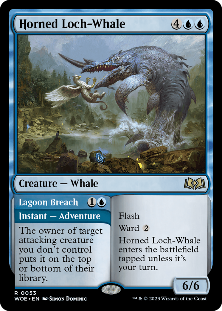 Horned Loch-Whale // Lagoon Breach [Wilds of Eldraine] | North Game Den