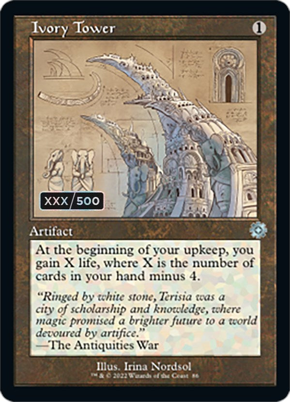 Ivory Tower (Retro Schematic) (Serial Numbered) [The Brothers' War Retro Artifacts] | North Game Den